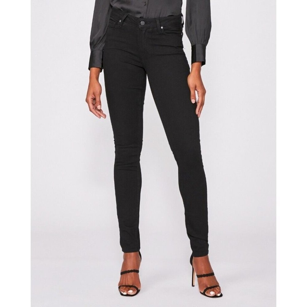 Paige Verdugo Ultra Skinny Jeans size 29 casual 5 pocket black 31" x 30.5" - Picture 2 of 12